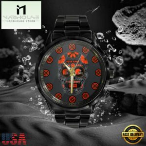 Custom Name Cleveland Browns NFL Men Black Stainless Steel Watch Gift For Fans