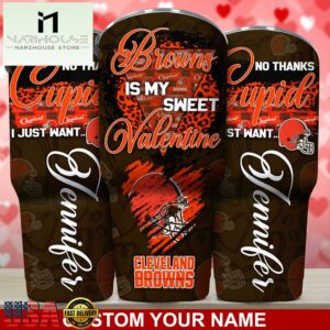 Custom Name Cleveland Browns NFL You Are My Sweet Valentine Day Tumbler