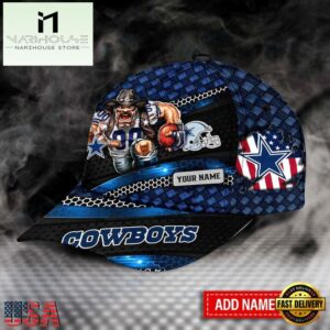 Custom Name Dallas Cowboys Mascot Nfl Team Sport Baseball Cap