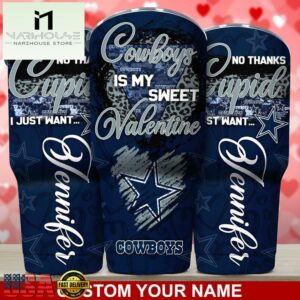 Custom Name Dallas Cowboys NFL You Are My Sweet Valentine Day Tumbler