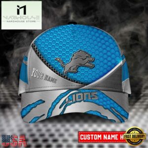 Custom Name Detroit Lions NFL Team Classic Baseball Cap