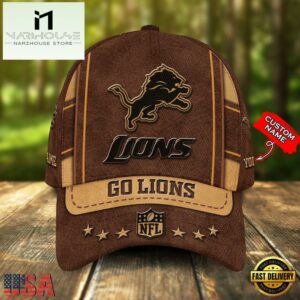Custom Name Detroit Lions Nfl Team Sport Baseball Cap