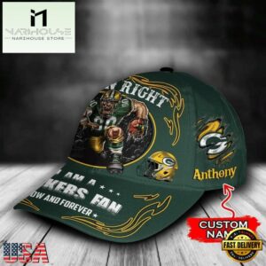 Custom Name Green Bay Packers NFL Mascot Damn Right Sport Baseball Cap