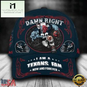 Custom Name Houston Texans NFL Mascot Damn Right Football Team Baseball Cap