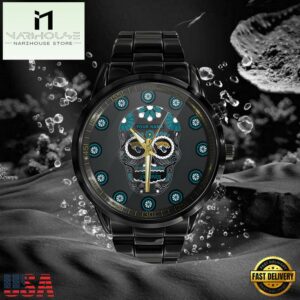 Custom Name Jacksonville Jaguars NFL Men Black Stainless Steel Watch Gift For Fans