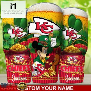Custom Name Kansas City Chiefs NFL Irish Mickey Patrick Day Tumbler