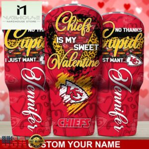 Custom Name Kansas City Chiefs NFL You Are My Sweet Valentine Day Tumbler