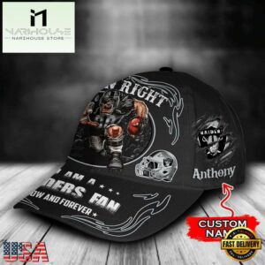 Custom Name Las Vegas Raiders NFL Mascot Damn Right Football Team Baseball Cap