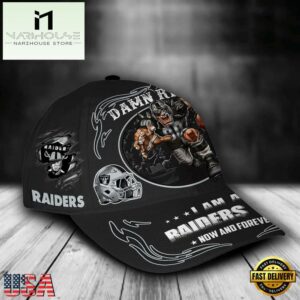 Custom Name Las Vegas Raiders NFL Mascot Damn Right Sport Baseball Cap