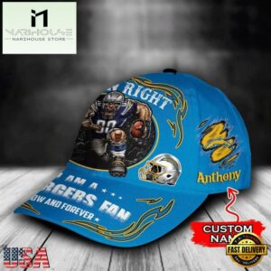 Custom Name Los Angeles Chargers NFL Mascot Damn Right Football Team Baseball Cap