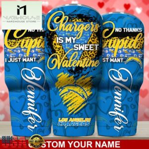Custom Name Los Angeles Chargers NFL You Are My Sweet Valentine Day Tumbler