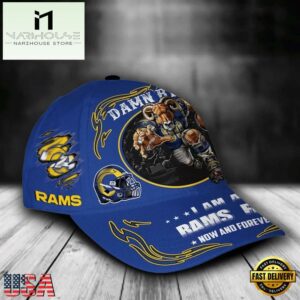 Custom Name Los Angeles Rams NFL Mascot Damn Right Sport Baseball Cap