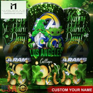 Custom Name Los Angeles Rams NFL Shamrock Happy Patrick Day Tumbler