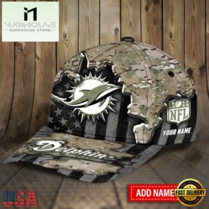 Custom Name Miami Dolphins NFL Classic Baseball Cap