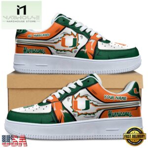 Custom Name Miami Hurricanes Air Force 1 Shoes