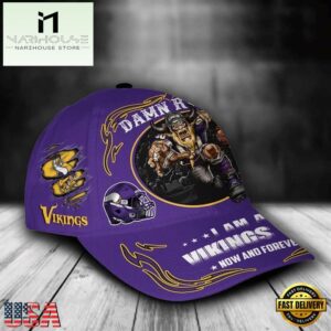 Custom Name Minnesota Vikings NFL Mascot Damn Right Sport Baseball Cap
