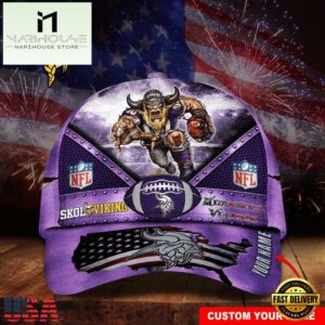 Custom Name Minnesota Vikings NFL Super Bowl LIX Baseball Cap
