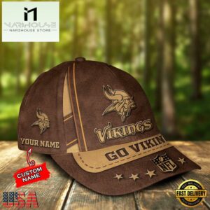 Custom Name Minnesota Vikings Nfl Team Sport Baseball Cap
