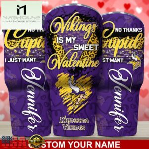 Custom Name Minnesota Vikings NFL You Are My Sweet Valentine Day Tumbler