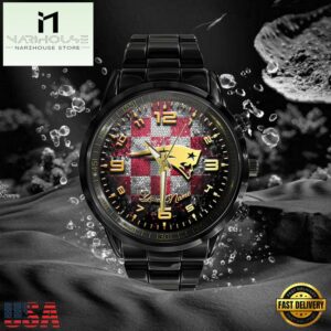 Custom Name New England Patriots NFL 3D Men Black Stainless Steel Watch Gift For Fans