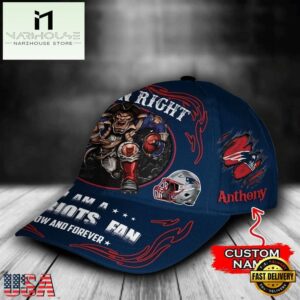 Custom Name New England Patriots NFL Mascot Damn Right Football Team Baseball Cap