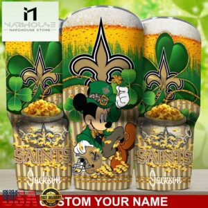 Custom Name New Orleans Saints NFL Irish Mickey Patrick Day Tumbler