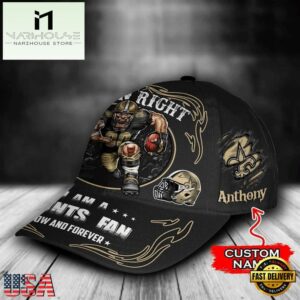 Custom Name New Orleans Saints NFL Mascot Damn Right Football Team Baseball Cap