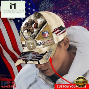 Custom Name New Orleans Saints NFL Super Bowl LIX Baseball Cap