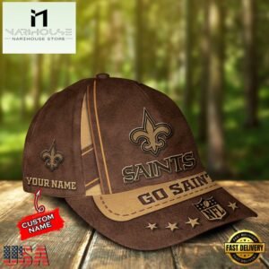 Custom Name New Orleans Saints Nfl Team Sport Baseball Cap