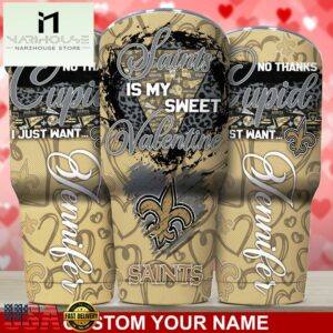 Custom Name New Orleans Saints NFL You Are My Sweet Valentine Day Tumbler