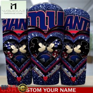 Custom Name New York Giants NFL Mickey Minnie Couple Valentine Day Tumbler