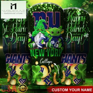 Custom Name New York Giants NFL Shamrock Happy Patrick Day Tumbler