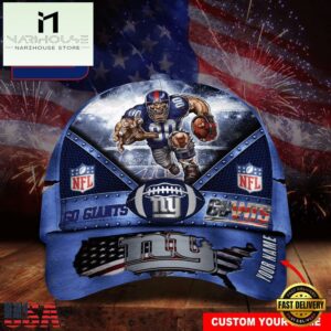 Custom Name New York Giants NFL Super Bowl LIX Baseball Cap
