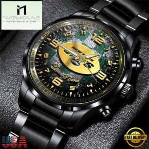 Custom Name New York Jets NFL 3D Men Black Stainless Steel Watch Gift For Fans