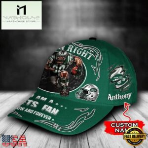 Custom Name New York Jets NFL Mascot Damn Right Sport Baseball Cap