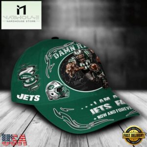 Custom Name New York Jets NFL Mascot Damn Right Sport Baseball Cap