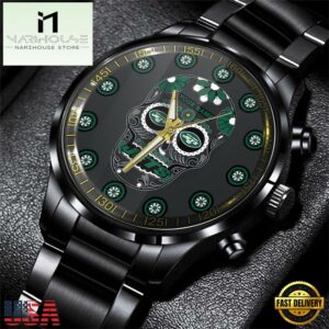 Custom Name New York Jets NFL Men Black Stainless Steel Watch Gift For Fans