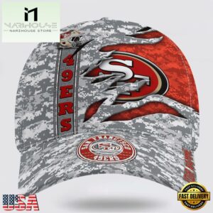 Custom Name NFL 49ers Camo US Classic Baseball Cap