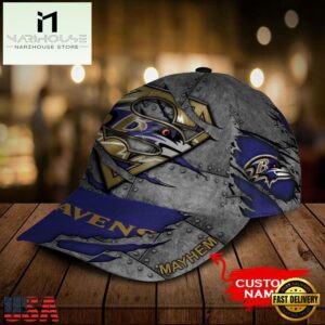 Custom Name NFL Baltimore Ravens Superman All Over Print 3D Classic Cap