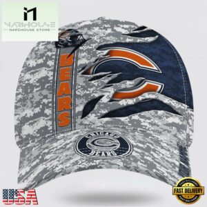Custom Name NFL Bears Camo US Classic Baseball Cap