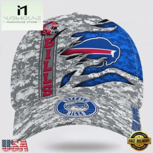 Custom Name NFL Bills Camo US Classic Baseball Cap