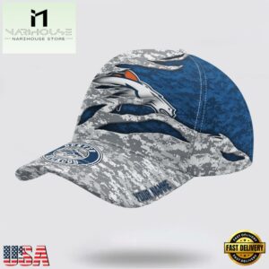 Custom Name NFL Broncos Camo US Classic Baseball Cap