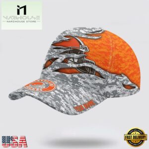 Custom Name NFL Browns Camo US Classic Baseball Cap