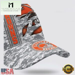 Custom Name NFL Browns Camo US Classic Baseball Cap