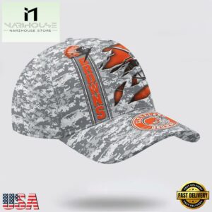 Custom Name NFL Browns Camo US Classic Baseball Cap
