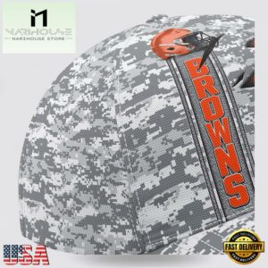 Custom Name NFL Browns Camo US Classic Baseball Cap