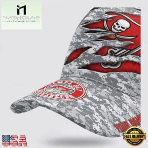 Custom Name NFL Buccaneers Camo US Classic Baseball Cap