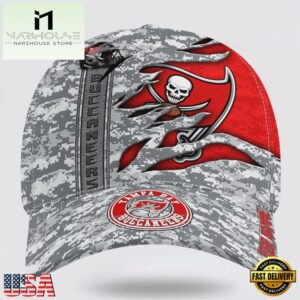 Custom Name NFL Buccaneers Camo US Classic Baseball Cap