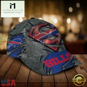 Custom Name NFL Buffalo Bills Superman Logo All Over Print 3D Classic Cap