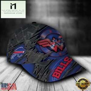 Custom Name NFL Buffalo Bills Wonder Woman All Over Print 3D Classic Cap